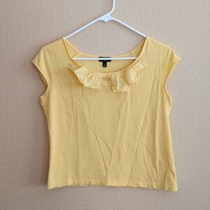 Talbot's Pleated Ruffle Lightweight Cap Sleeve Top Size S